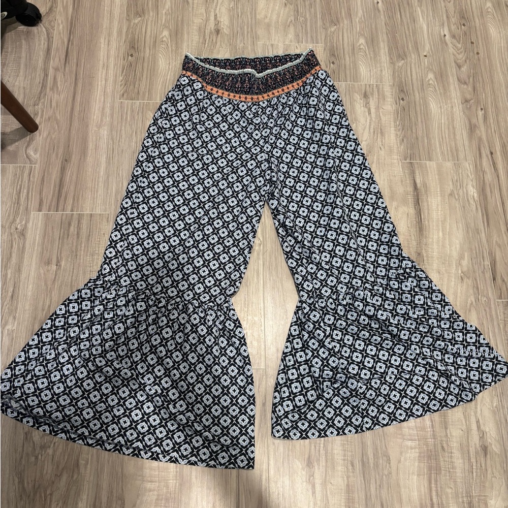 Cato Black and blue Geometric Wide Leg Pants